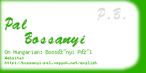 pal bossanyi business card